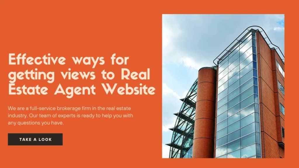 What are the effective ways for getting views to real estate agent website ?